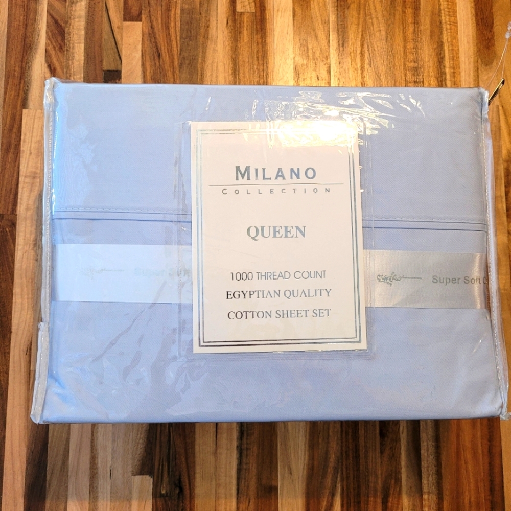 Milani Collection Queen Sky Blue Sheet Set